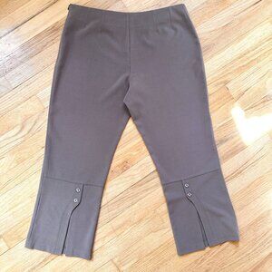 Sympli Cropped Pants - Size 10 Women's - Button and Slit on Calf